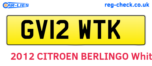 GV12WTK are the vehicle registration plates.