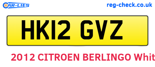 HK12GVZ are the vehicle registration plates.