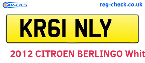 KR61NLY are the vehicle registration plates.
