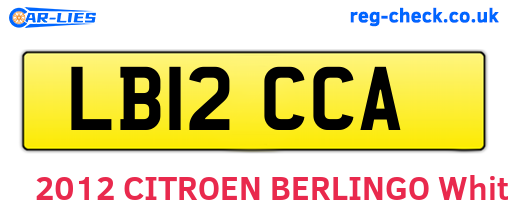LB12CCA are the vehicle registration plates.