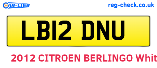 LB12DNU are the vehicle registration plates.