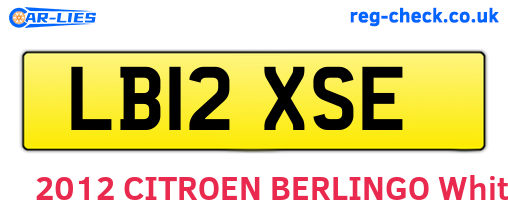 LB12XSE are the vehicle registration plates.