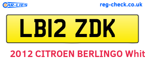 LB12ZDK are the vehicle registration plates.