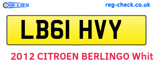 LB61HVY are the vehicle registration plates.