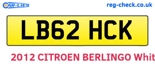 LB62HCK are the vehicle registration plates.