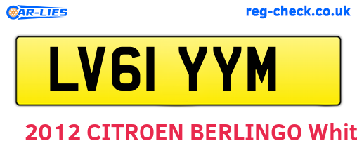 LV61YYM are the vehicle registration plates.