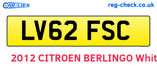 LV62FSC are the vehicle registration plates.