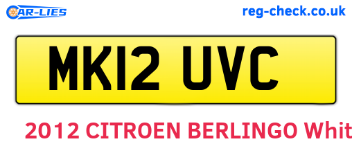 MK12UVC are the vehicle registration plates.