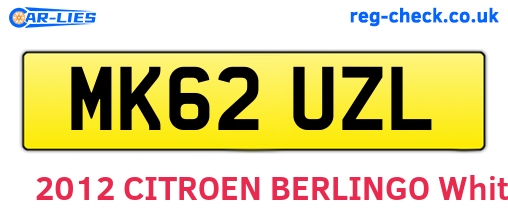 MK62UZL are the vehicle registration plates.