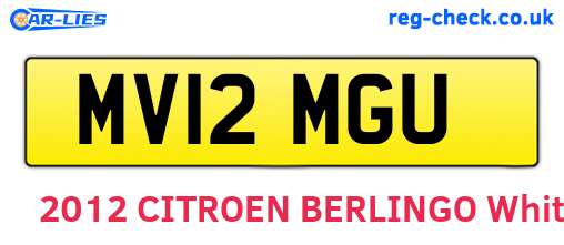 MV12MGU are the vehicle registration plates.