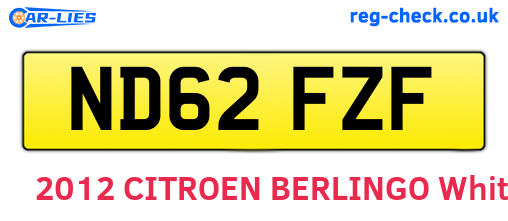 ND62FZF are the vehicle registration plates.