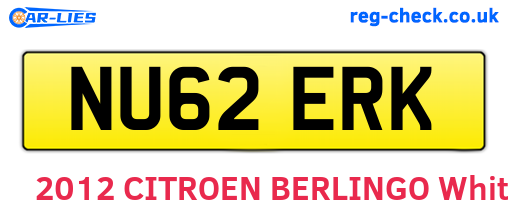 NU62ERK are the vehicle registration plates.
