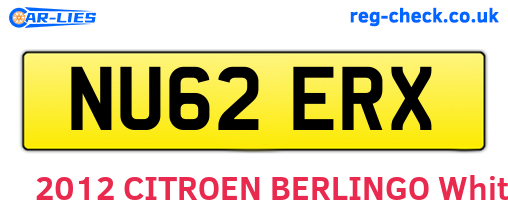 NU62ERX are the vehicle registration plates.