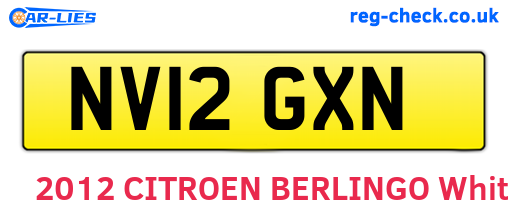 NV12GXN are the vehicle registration plates.