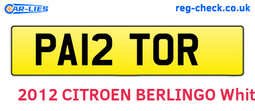 PA12TOR are the vehicle registration plates.