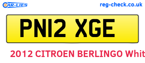 PN12XGE are the vehicle registration plates.