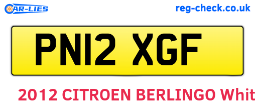 PN12XGF are the vehicle registration plates.