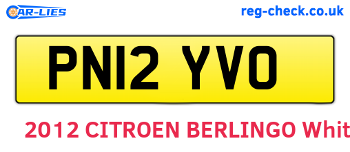 PN12YVO are the vehicle registration plates.
