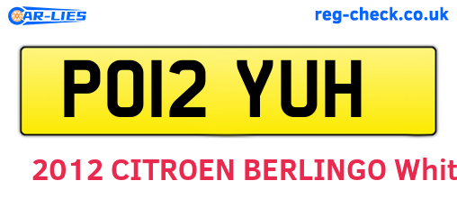 PO12YUH are the vehicle registration plates.