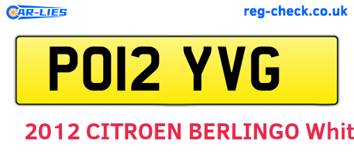 PO12YVG are the vehicle registration plates.