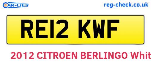 RE12KWF are the vehicle registration plates.