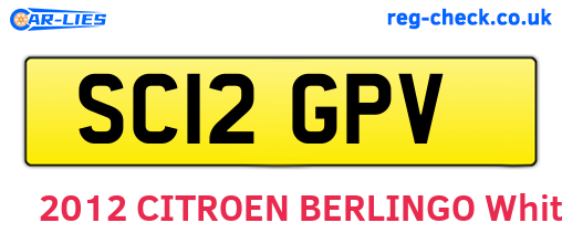 SC12GPV are the vehicle registration plates.