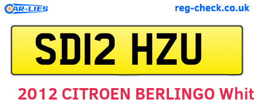 SD12HZU are the vehicle registration plates.