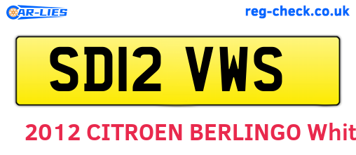 SD12VWS are the vehicle registration plates.