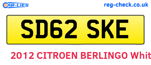 SD62SKE are the vehicle registration plates.