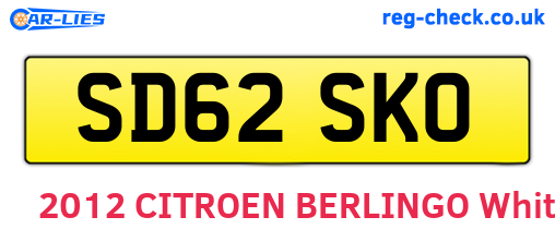 SD62SKO are the vehicle registration plates.