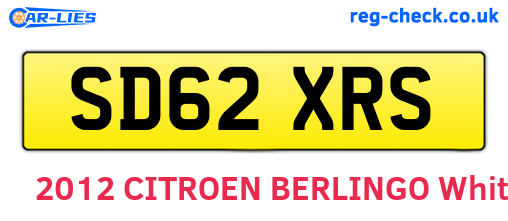 SD62XRS are the vehicle registration plates.