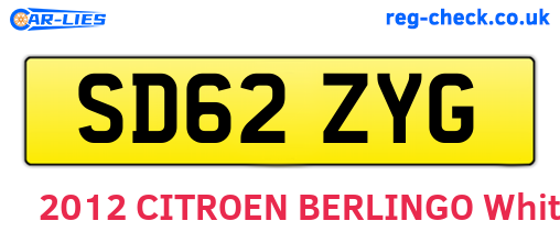 SD62ZYG are the vehicle registration plates.