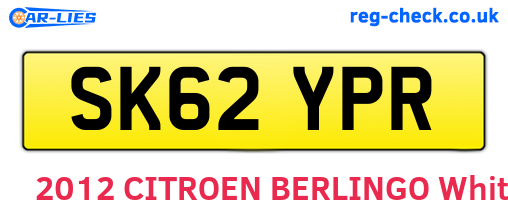 SK62YPR are the vehicle registration plates.