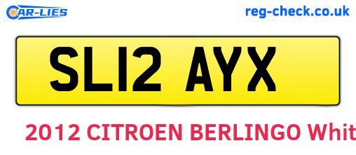 SL12AYX are the vehicle registration plates.