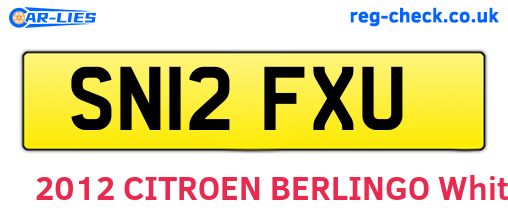 SN12FXU are the vehicle registration plates.