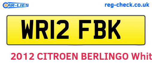 WR12FBK are the vehicle registration plates.
