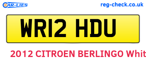 WR12HDU are the vehicle registration plates.