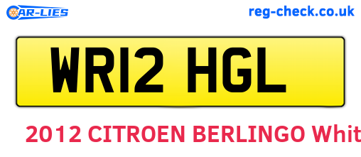 WR12HGL are the vehicle registration plates.