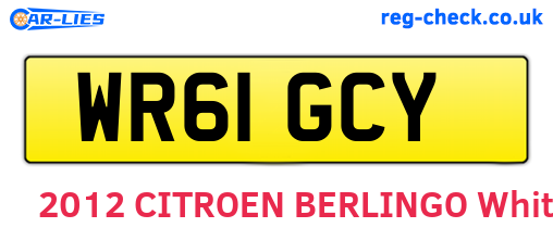 WR61GCY are the vehicle registration plates.