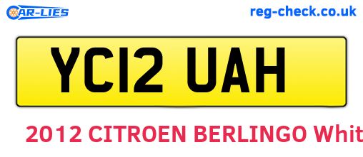 YC12UAH are the vehicle registration plates.