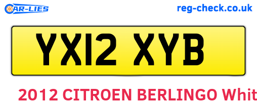 YX12XYB are the vehicle registration plates.