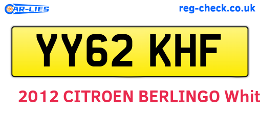 YY62KHF are the vehicle registration plates.
