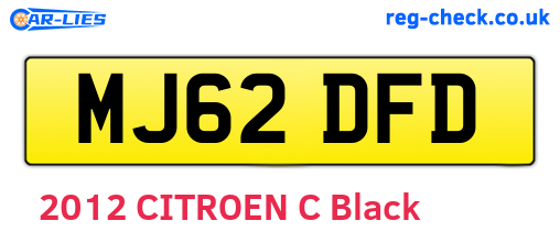 MJ62DFD are the vehicle registration plates.