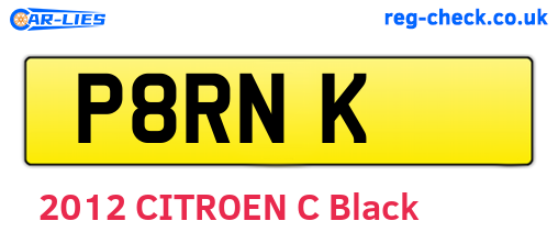 P8RNK are the vehicle registration plates.