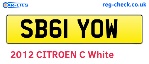 SB61YOW are the vehicle registration plates.