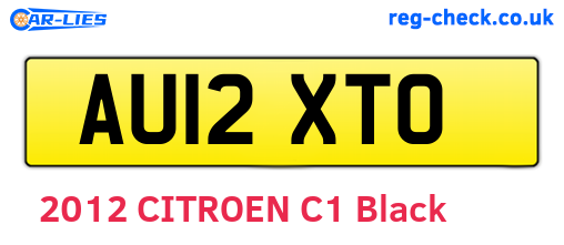 AU12XTO are the vehicle registration plates.