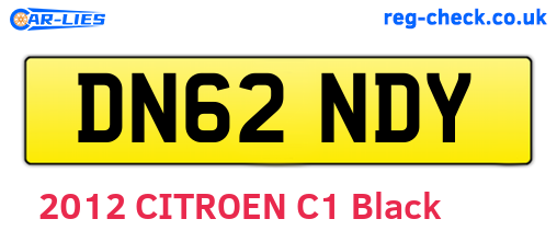 DN62NDY are the vehicle registration plates.