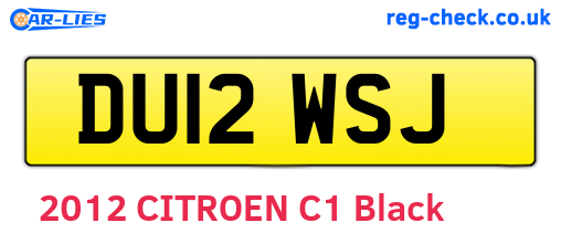 DU12WSJ are the vehicle registration plates.