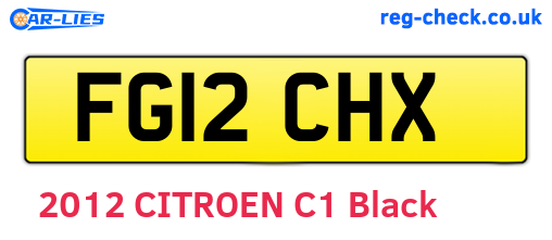 FG12CHX are the vehicle registration plates.