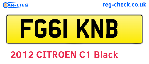 FG61KNB are the vehicle registration plates.
